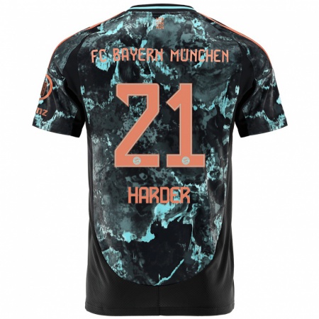 Kandiny Herren Pernille Harder #21 Schwarz Auswärtstrikot Trikot 2024/25 T-Shirt