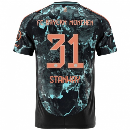 Kandiny Herren Georgia Stanway #31 Schwarz Auswärtstrikot Trikot 2024/25 T-Shirt