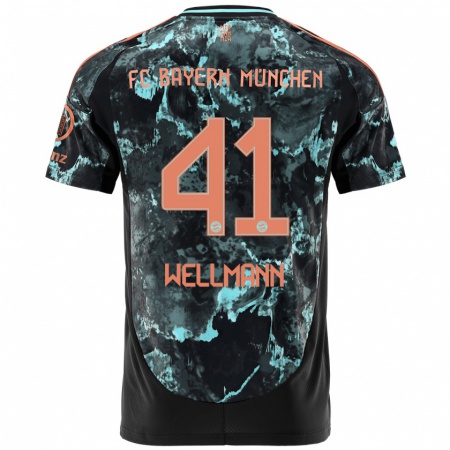 Kandiny Herren Anna Wellmann #41 Schwarz Auswärtstrikot Trikot 2024/25 T-Shirt