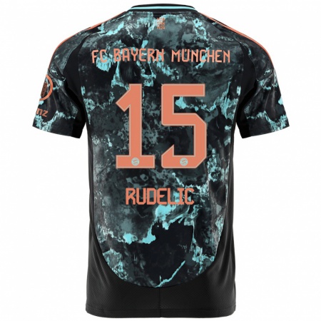 Kandiny Herren Ivana Rudelic #15 Schwarz Auswärtstrikot Trikot 2024/25 T-Shirt