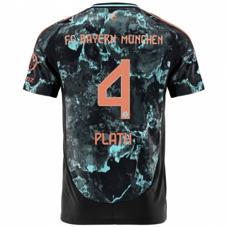 Kandiny Herren Max Plath #4 Schwarz Auswärtstrikot Trikot 2024/25 T-Shirt