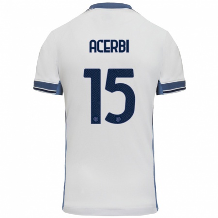 Kandiny Herren Francesco Acerbi #15 Weißgrau Auswärtstrikot Trikot 2024/25 T-Shirt