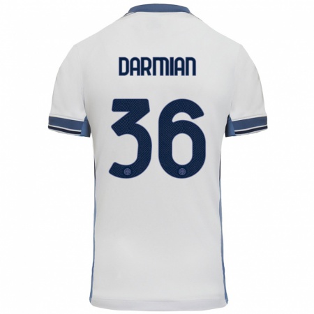 Kandiny Herren Matteo Darmian #36 Weißgrau Auswärtstrikot Trikot 2024/25 T-Shirt