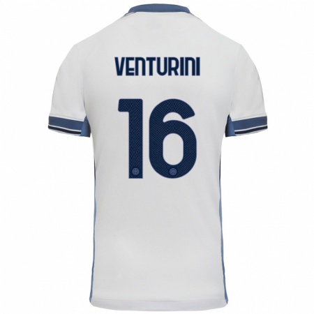 Kandiny Herren Matteo Venturini #16 Weißgrau Auswärtstrikot Trikot 2024/25 T-Shirt