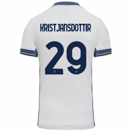 Kandiny Herren Anna Bjork Kristjansdottir #29 Weißgrau Auswärtstrikot Trikot 2024/25 T-Shirt