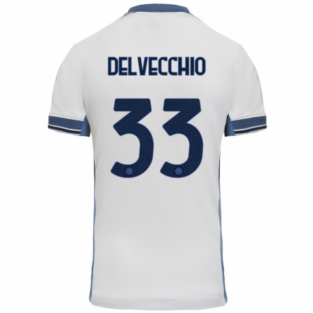 Kandiny Herren Gabriele Delvecchio #33 Weißgrau Auswärtstrikot Trikot 2024/25 T-Shirt