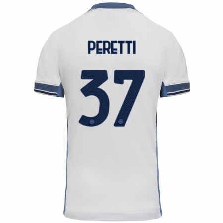 Kandiny Herren Lorenzo Peretti #37 Weißgrau Auswärtstrikot Trikot 2024/25 T-Shirt