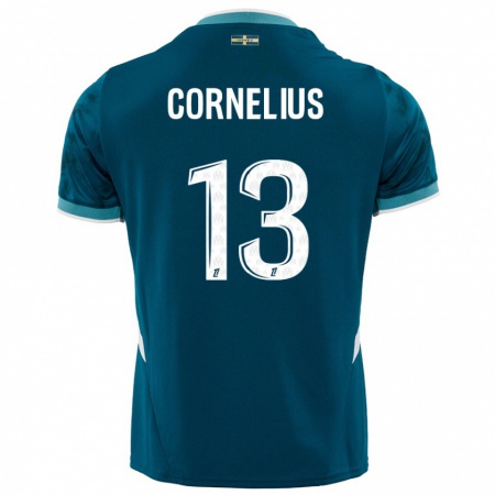 Kandiny Herren Derek Cornelius #13 Türkisblau Auswärtstrikot Trikot 2024/25 T-Shirt