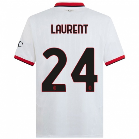 Kandiny Herren Emelyne Laurent #24 Weiß Schwarz Rot Auswärtstrikot Trikot 2024/25 T-Shirt