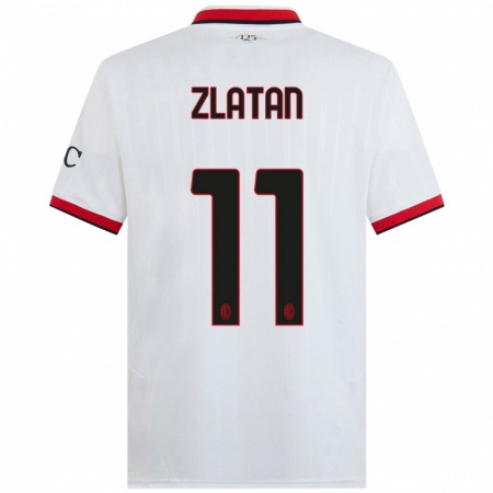 Kandiny Herren Zlatan Ibrahimovic #11 Weiß Schwarz Rot Auswärtstrikot Trikot 2024/25 T-Shirt