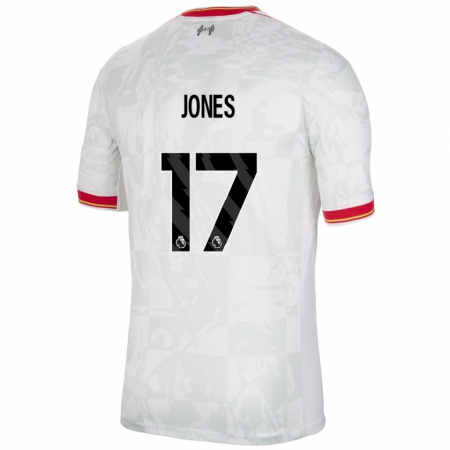 Kandiny Herren Curtis Jones #17 Weiß Rot Schwarz Ausweichtrikot Trikot 2024/25 T-Shirt