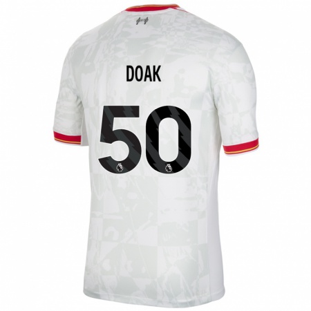 Kandiny Herren Ben Doak #50 Weiß Rot Schwarz Ausweichtrikot Trikot 2024/25 T-Shirt