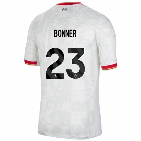 Kandiny Herren Gemma Bonner #23 Weiß Rot Schwarz Ausweichtrikot Trikot 2024/25 T-Shirt