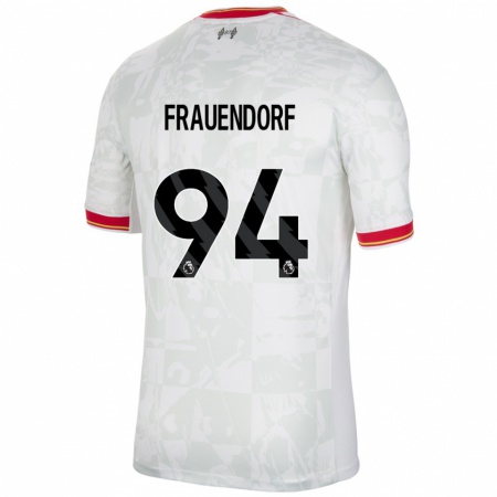 Kandiny Herren Melkamu Frauendorf #94 Weiß Rot Schwarz Ausweichtrikot Trikot 2024/25 T-Shirt