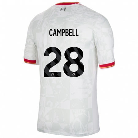 Kandiny Herren Megan Campbell #28 Weiß Rot Schwarz Ausweichtrikot Trikot 2024/25 T-Shirt