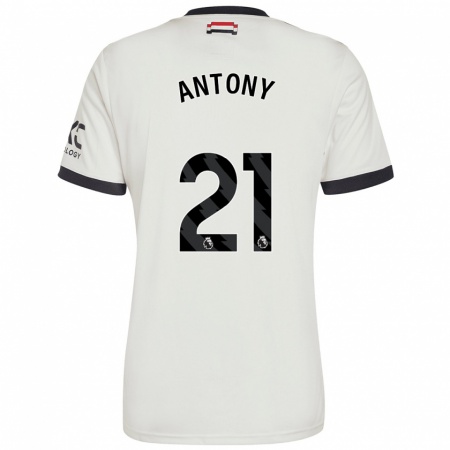 Kandiny Herren Antony #21 Cremeweiß Ausweichtrikot Trikot 2024/25 T-Shirt