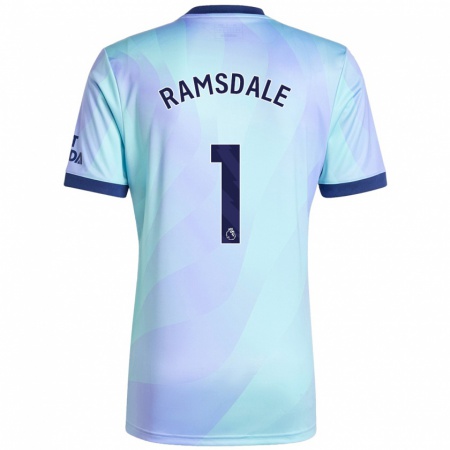 Kandiny Herren Aaron Ramsdale #1 Aquamarin Ausweichtrikot Trikot 2024/25 T-Shirt