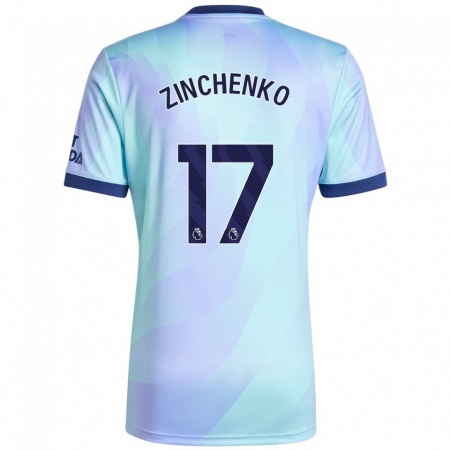 Kandiny Herren Oleksandr Zinchenko #17 Aquamarin Ausweichtrikot Trikot 2024/25 T-Shirt