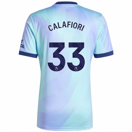 Kandiny Herren Riccardo Calafiori #33 Aquamarin Ausweichtrikot Trikot 2024/25 T-Shirt