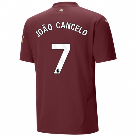 Kandiny Herren João Cancelo #7 Kastanienbraun Ausweichtrikot Trikot 2024/25 T-Shirt