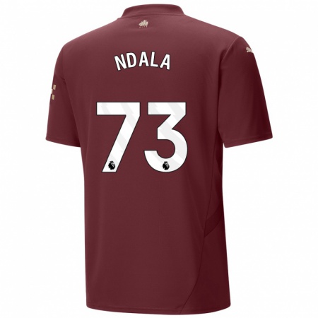 Kandiny Herren Joel Ndala #73 Kastanienbraun Ausweichtrikot Trikot 2024/25 T-Shirt