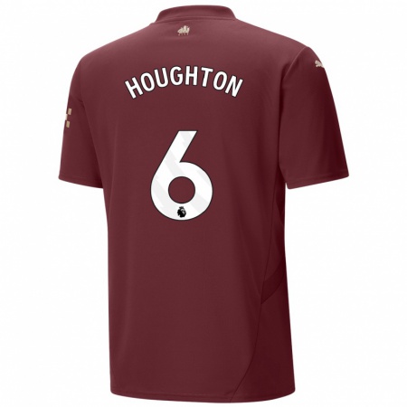 Kandiny Herren Steph Houghton #6 Kastanienbraun Ausweichtrikot Trikot 2024/25 T-Shirt