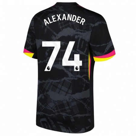 Kandiny Herren Reiss-Alexander Russell-Denny #74 Schwarz Rosa Ausweichtrikot Trikot 2024/25 T-Shirt