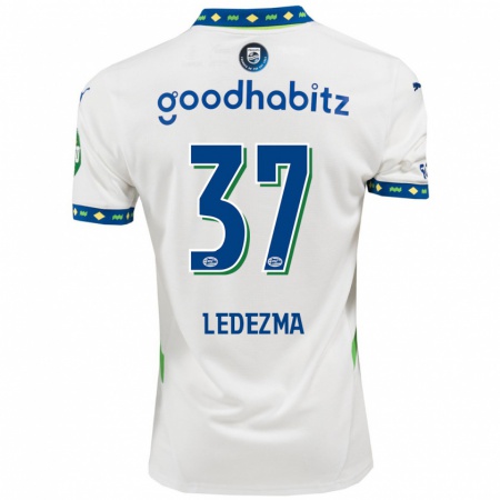 Kandiny Herren Richard Ledezma #37 Weiß Dunkelblau Ausweichtrikot Trikot 2024/25 T-Shirt