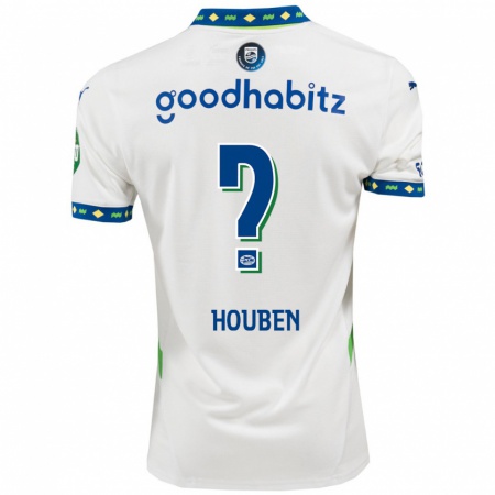 Kandiny Herren Iggy Houben #0 Weiß Dunkelblau Ausweichtrikot Trikot 2024/25 T-Shirt