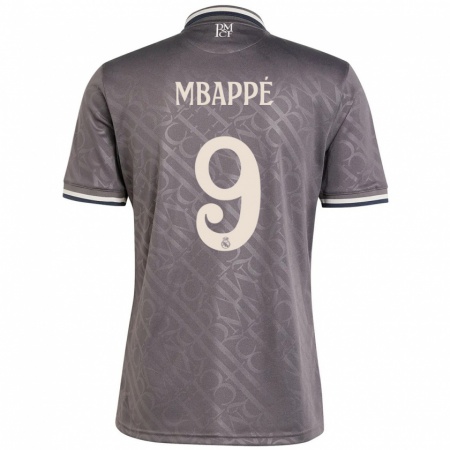 Kandiny Herren Kylian Mbappé #9 Anthrazit Ausweichtrikot Trikot 2024/25 T-Shirt