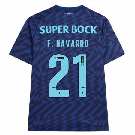 Kandiny Herren Fran Navarro #21 Marineblau Ausweichtrikot Trikot 2024/25 T-Shirt