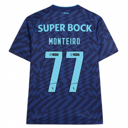 Kandiny Herren Rui Monteiro #77 Marineblau Ausweichtrikot Trikot 2024/25 T-Shirt