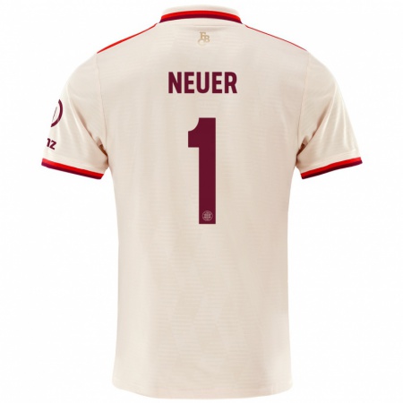 Kandiny Herren Manuel Neuer #1 Leinen Ausweichtrikot Trikot 2024/25 T-Shirt