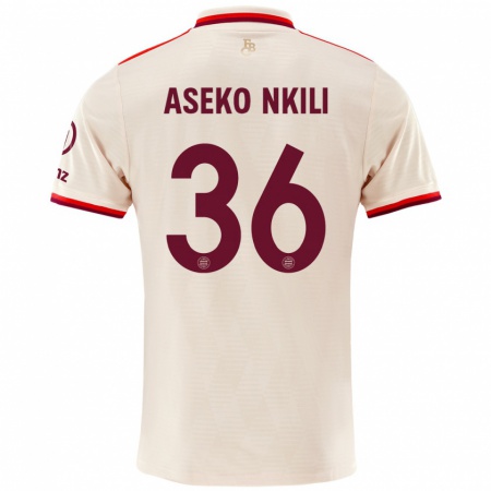 Kandiny Herren Noël Aséko Nkili #36 Leinen Ausweichtrikot Trikot 2024/25 T-Shirt