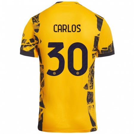 Kandiny Herren Carlos Augusto #30 Gold Schwarz Ausweichtrikot Trikot 2024/25 T-Shirt