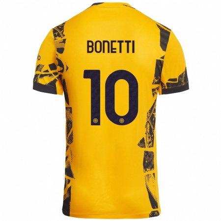 Kandiny Herren Tatiana Bonetti #10 Gold Schwarz Ausweichtrikot Trikot 2024/25 T-Shirt