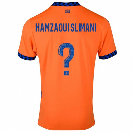 Kandiny Herren Hilan Hamzaoui Slimani #0 Orange Dunkelblau Ausweichtrikot Trikot 2024/25 T-Shirt