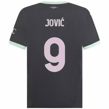 Kandiny Herren Luka Jović #9 Grau Ausweichtrikot Trikot 2024/25 T-Shirt