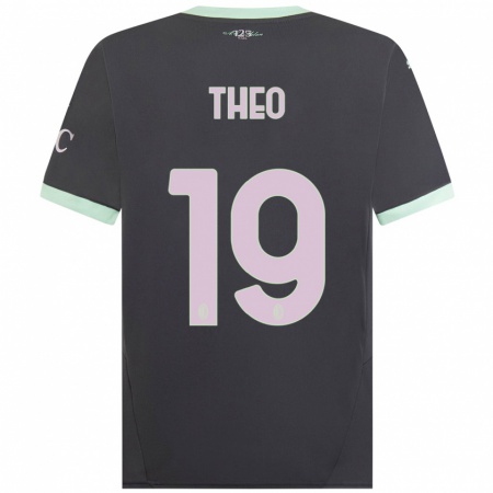 Kandiny Herren Theo Hernández #19 Grau Ausweichtrikot Trikot 2024/25 T-Shirt