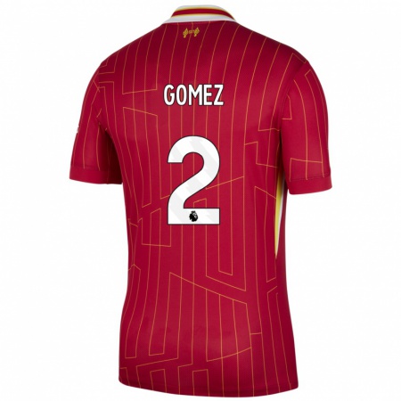 Kandiny Damen Joe Gomez #2 Rot Gelb Weiß Heimtrikot Trikot 2024/25 T-Shirt