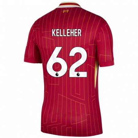 Kandiny Damen Caoimhín Kelleher #62 Rot Gelb Weiß Heimtrikot Trikot 2024/25 T-Shirt