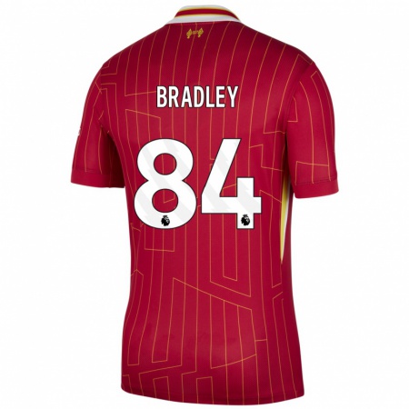 Kandiny Damen Conor Bradley #84 Rot Gelb Weiß Heimtrikot Trikot 2024/25 T-Shirt