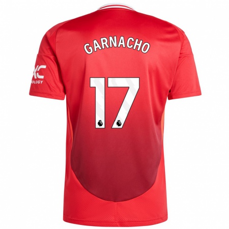 Kandiny Damen Alejandro Garnacho #17 Hellrot Heimtrikot Trikot 2024/25 T-Shirt