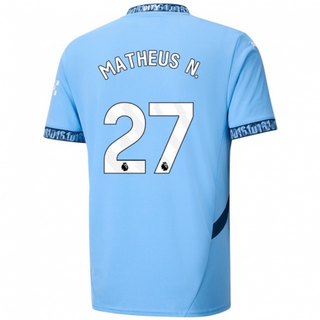 Kandiny Damen Matheus Nunes #27 Marineblau Heimtrikot Trikot 2024/25 T-Shirt