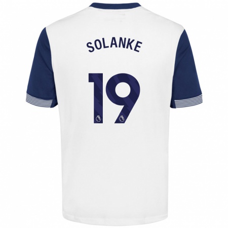 Kandiny Damen Dominic Solanke #19 Weiß Blau Heimtrikot Trikot 2024/25 T-Shirt