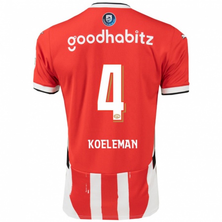 Kandiny Damen Senna Koeleman #4 Rot Weiß Heimtrikot Trikot 2024/25 T-Shirt