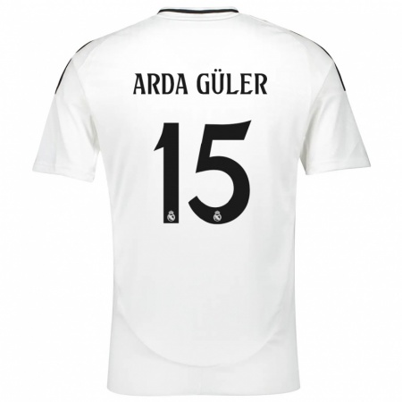 Kandiny Damen Arda Güler #15 Weiß Heimtrikot Trikot 2024/25 T-Shirt