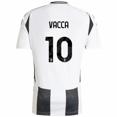 Kandiny Damen Alessio Vacca #10 Weiß Schwarz Heimtrikot Trikot 2024/25 T-Shirt