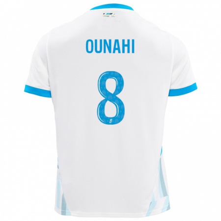 Kandiny Damen Azzedine Ounahi #8 Weiß Himmelblau Heimtrikot Trikot 2024/25 T-Shirt