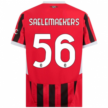 Kandiny Damen Alexis Saelemaekers #56 Rot Schwarz Heimtrikot Trikot 2024/25 T-Shirt